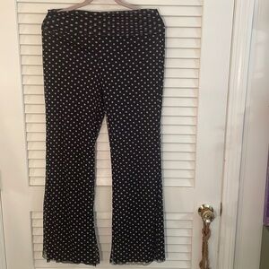 Cynthia Rowley Polka Dot See Through Double Layer Stretch-Fit Flared Fun Pants